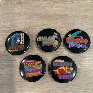 Lot of 5 1” buttons from Disneyland Tomorrowland 1998